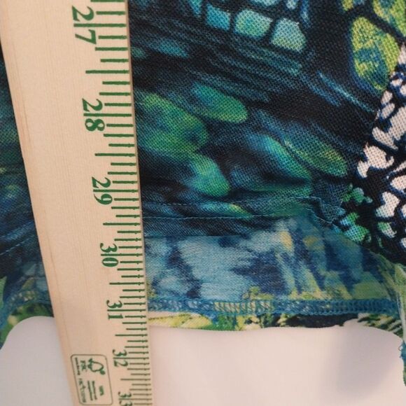 Michael Tyler Tunic Top Sz XXL Vibrant Abstract Semi-Sheer Button Up Boho Wild - Picture 4 of 8